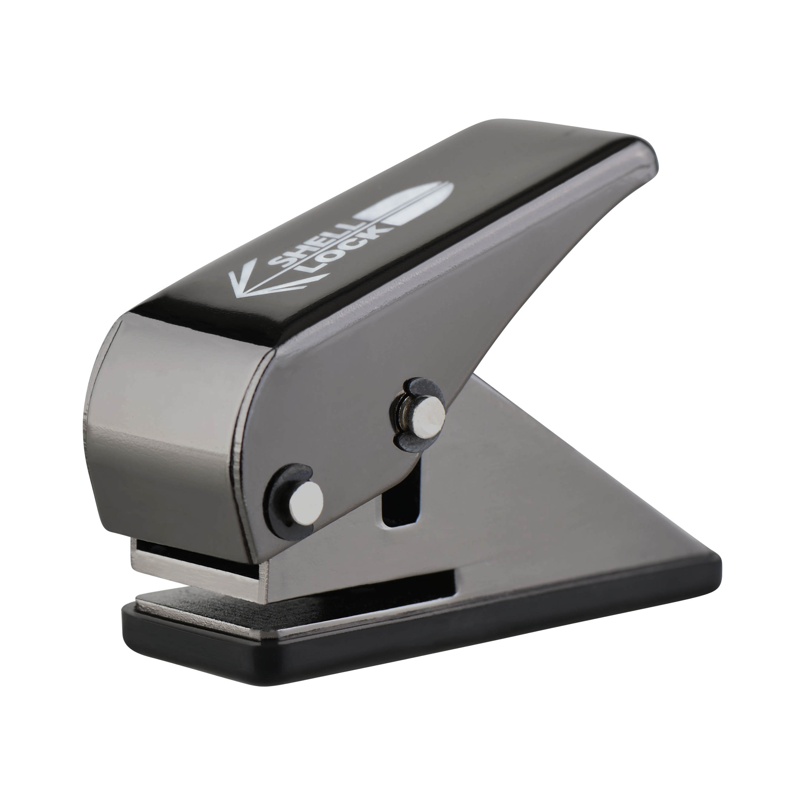 Das Bild zeigt den L-Style One80 Shell Lock Punch Flightlocher. Dieses Produkt wird verwendet, um Löcher in Dartflights zu stanzen.